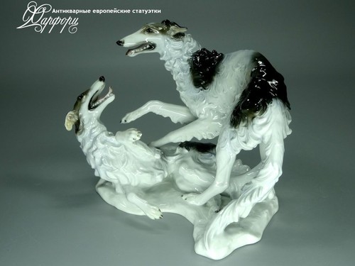 Купить фарфоровые статуэтки Rosenthal, Играющие борзые, Германия